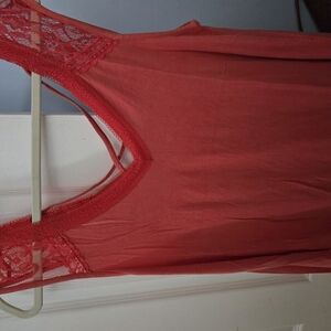 Women's Lace Trim Sleepwear - Coral